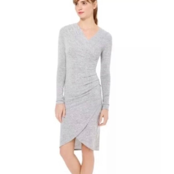 Aritzia Wilfred Free Klum midi faux wrap bodycon dress M - Picture 8 of 9
